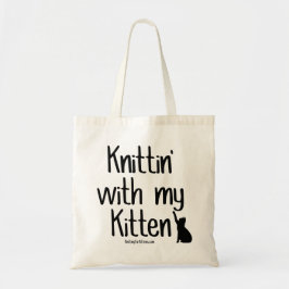 Knittin met mijn Kitten Tote Bag