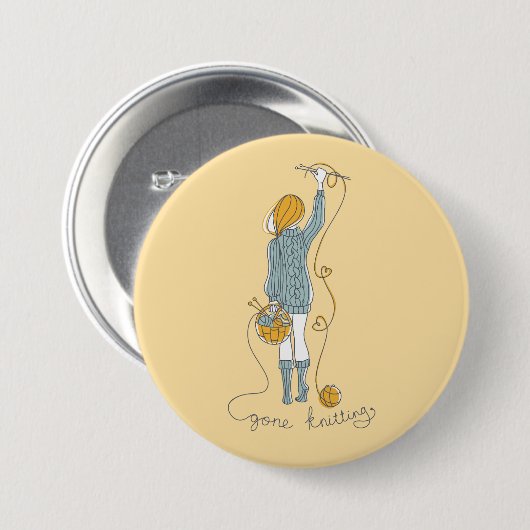 Knitting Addict Ronde Button 7,6 Cm (Voorkant /achterkant)