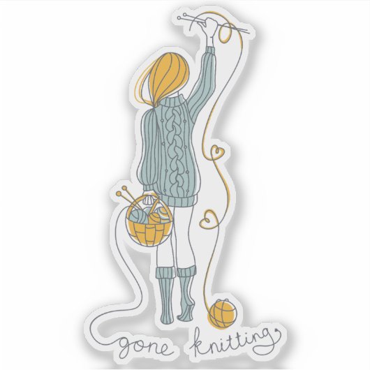 Knitting Addict Sticker (Voorkant)