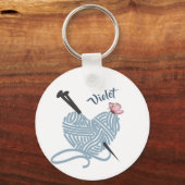 Knitting and Yarn Lovers Personalized Sleutelhanger (Achterkant)