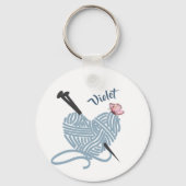 Knitting and Yarn Lovers Personalized Sleutelhanger (Achterkant)