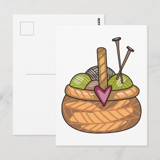 Knitting Basket Briefkaart (Voorkant / Achterkant)