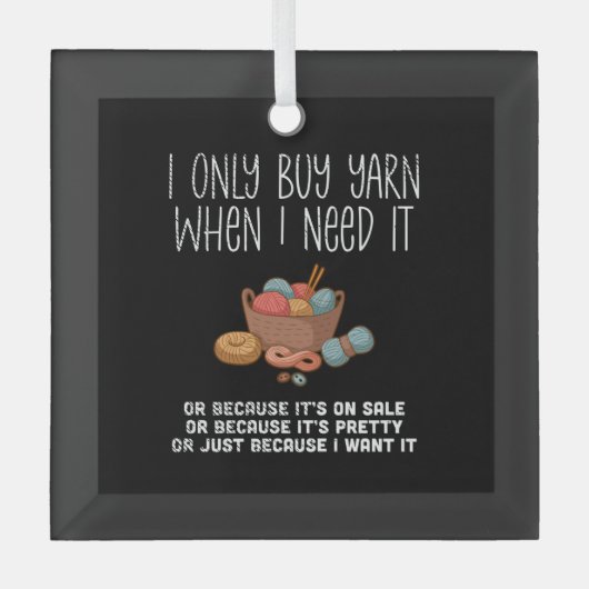 Knitting Basket Glas Ornament (Voorkant)