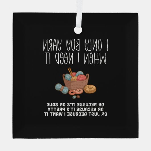 Knitting Basket Glas Ornament (Achterkant)