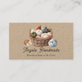 Knitting Basket Handmade QR Code Visitekaartje (Voorkant)