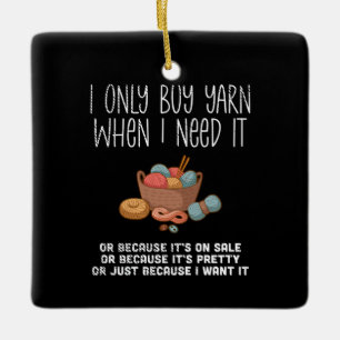 Knitting Basket Keramisch Ornament