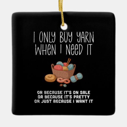 Knitting Basket Keramisch Ornament (Voorkant)