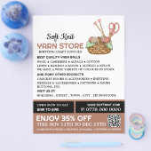 Knitting Basket, Knitting Store, Garn Store Flyer (Enkel)