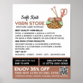 Knitting Basket, Knitting Store, Garn Store Poster (Voorkant)