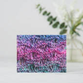 Knitting briefkaart - hete roze, blauw, groen (Staand voorkant)