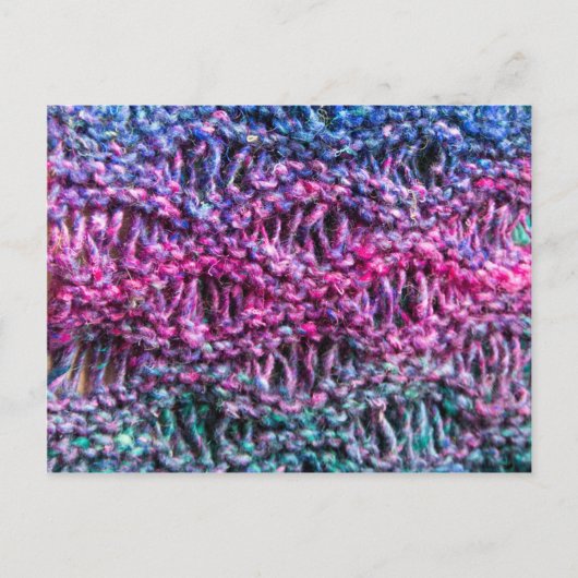 Knitting briefkaart - hete roze, blauw, groen (Voorkant)