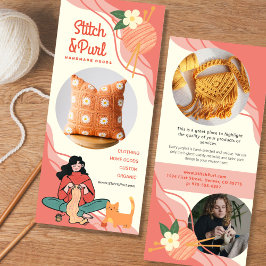 Knitting Business Marketing Rack Card Reclamekaart