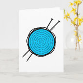 Knitting Card, knitting greeting card Kaart (Gele Bloem)