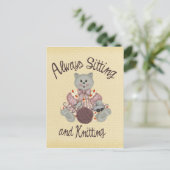 Knitting Cat Briefkaart (Staand voorkant)