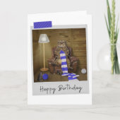 Knitting Cat Funny Birthday Card Kaart (Voorkant)
