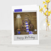 Knitting Cat Funny Birthday Card Kaart (Gele Bloem)