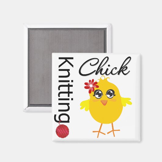 Knitting Chick 2 Magneet (Voorkant / Achterkant)