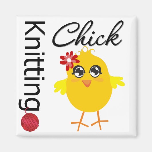 Knitting Chick 2 Magneet (Voorkant)