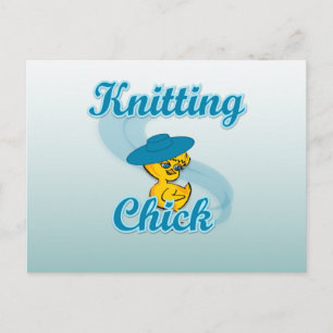 Knitting Chick #3 Briefkaart