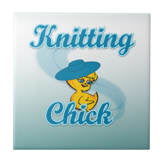 Knitting Chick #3 Tegeltje (Voorkant)