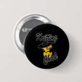 Knitting Chick #4 Ronde Button 5,7 Cm (Voorkant /achterkant)