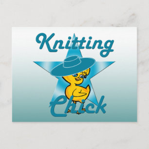 Knitting Chick #7 Briefkaart