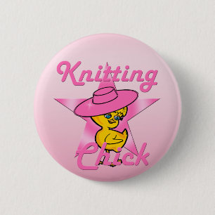 Knitting Chick #8 Ronde Button 5,7 Cm