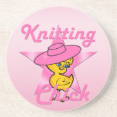 Knitting Chick #8 Zandsteen Onderzetter (Voorkant)