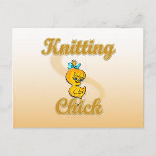 Knitting Chick Briefkaart