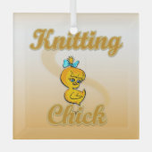 Knitting Chick Glas Ornament (Voorkant)