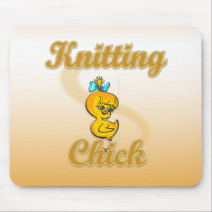 Knitting Chick Muismat