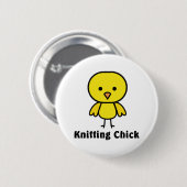 Knitting Chick Ronde Button 5,7 Cm (Voorkant /achterkant)