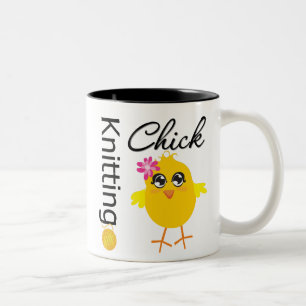 Knitting Chick Tweekleurige Koffiemok