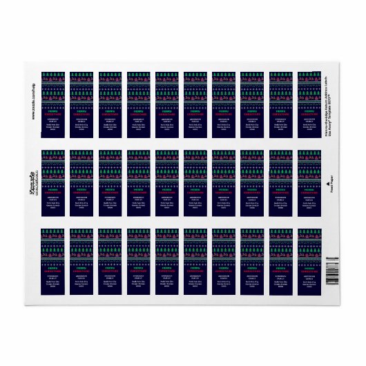 Knitting Christmas Sweater Pattern Retouradres Etiket (Full Sheet)