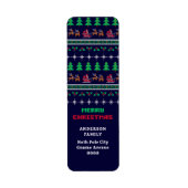 Knitting Christmas Sweater Pattern Retouradres Etiket (Voorkant)