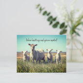 Knitting Club Lambs Sheep Invitation Briefkaart (Staand voorkant)
