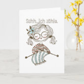 Knitting Craft Beginner Knitles Needles Kaart (Gele Bloem)