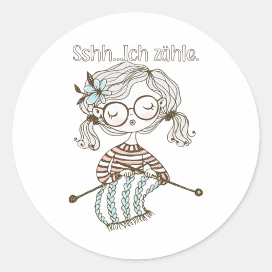 Knitting Craft Beginner Knitles Needles Ronde Sticker (Voorkant)