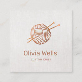 Knitting Crochet Ball Vierkante Visitekaartje