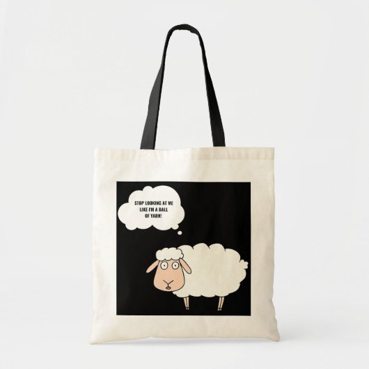 Knitting Crochet Funny Sheep Graphic Yarn Ball Tote Bag (Voorkant)