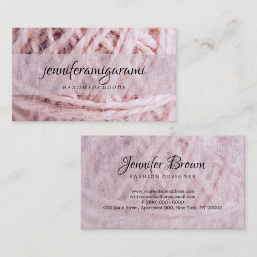 Knitting Crochet Handmade Craft Yarny Visitekaartje (Voorkant / Achterkant)