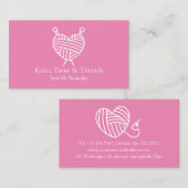 Knitting Crochet Yarn Craft Hand Spool Visitekaartje (Voorkant / Achterkant)