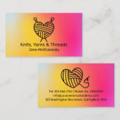Knitting Crochet Yarn Hand Spool Handmade Visitekaartje (Voorkant / Achterkant)