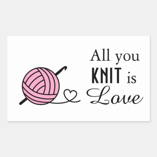 Knitting Crocheting Yarn - Aangepaste kleur Rechthoekige Sticker (Voorkant)