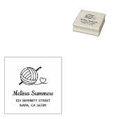 Knitting Crocheting Yarn-adres Rubberstempel (Gestempeld)