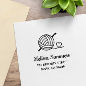 Knitting Crocheting Yarn-adres Rubberstempel