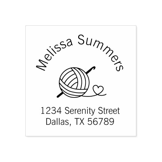 Knitting Crocheting Yarn Arch Address Rubberstempel (Afrduk)