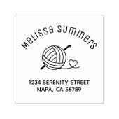 Knitting Crocheting Yarn Arch Address Zelfinktende Stempel (Design)