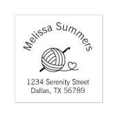 Knitting Crocheting Yarn Arch Address Zelfinktende Stempel (Design)