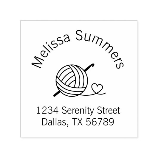 Knitting Crocheting Yarn Arch Address Zelfinktende Stempel (Design)